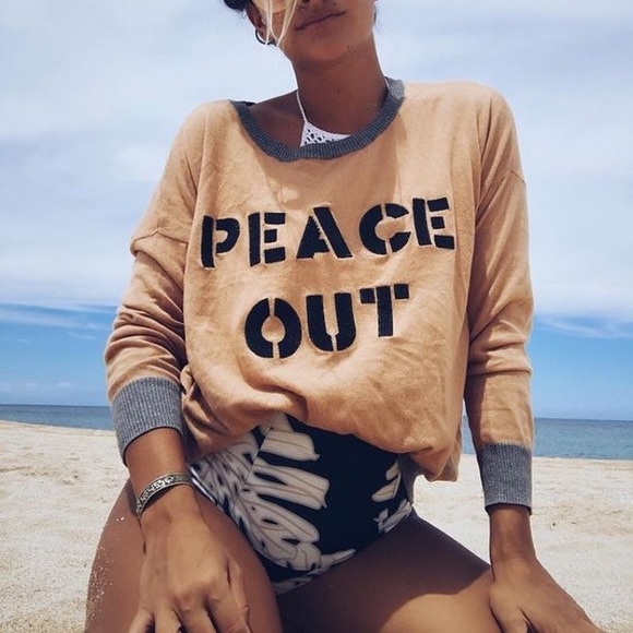 Chaser PEACE OUT sweater - NEW with tags! Size S - Picture 1 of 3